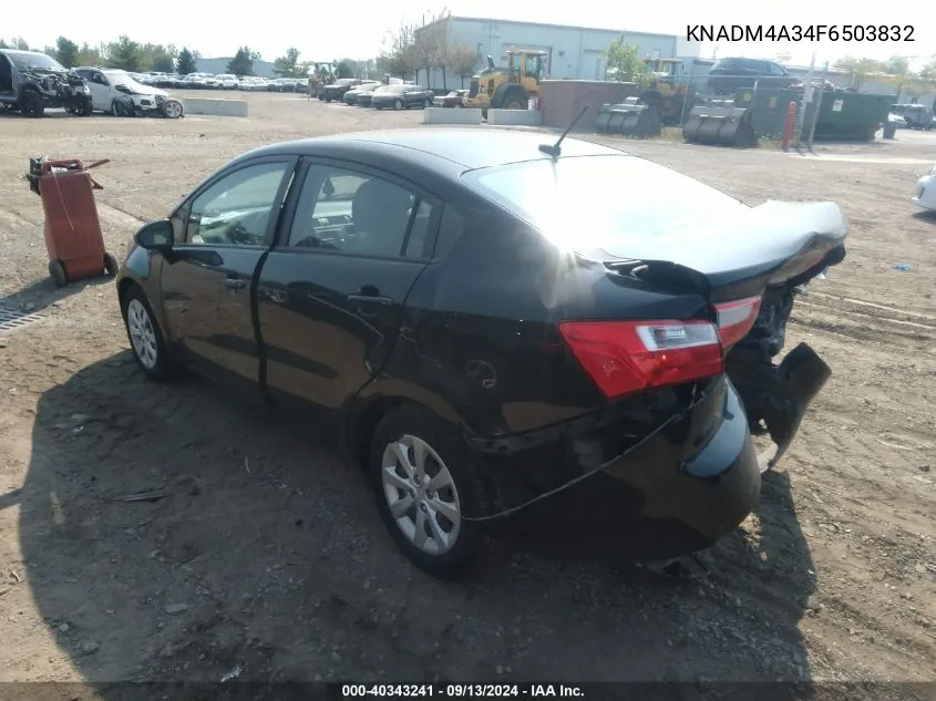 2015 Kia Rio Lx VIN: KNADM4A34F6503832 Lot: 40343241