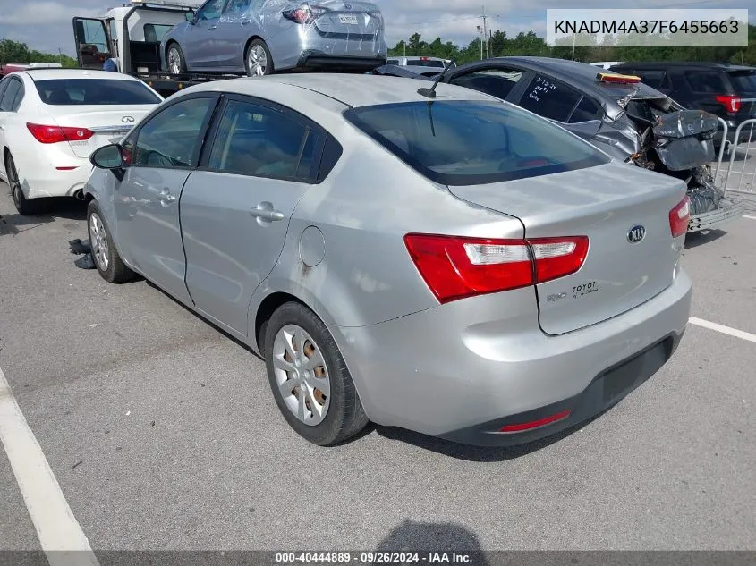 2015 Kia Rio Lx VIN: KNADM4A37F6455663 Lot: 40444889