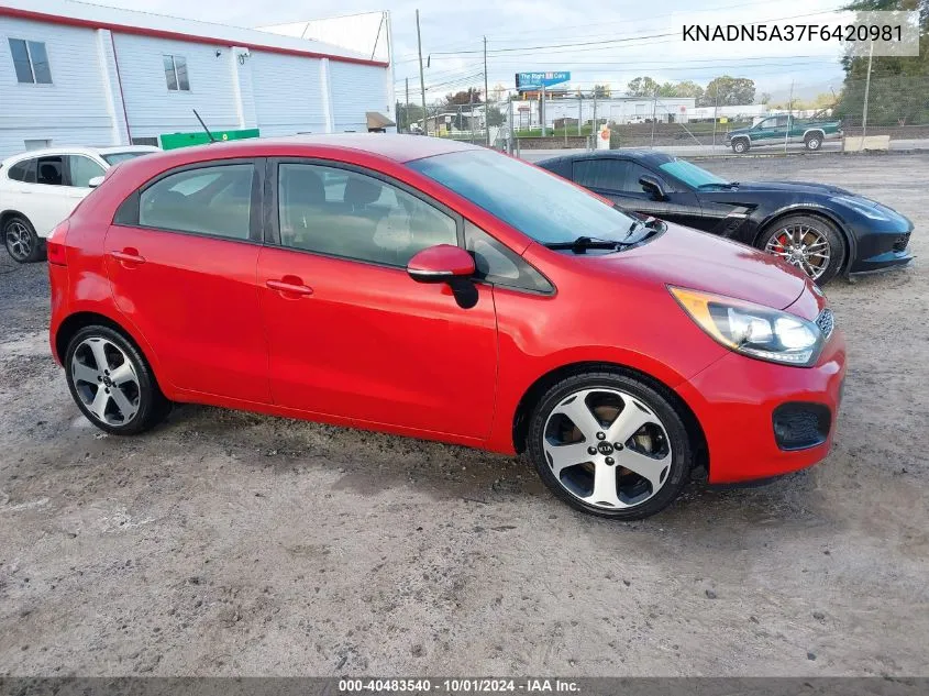 2015 Kia Rio Ex/Sx VIN: KNADN5A37F6420981 Lot: 40483540