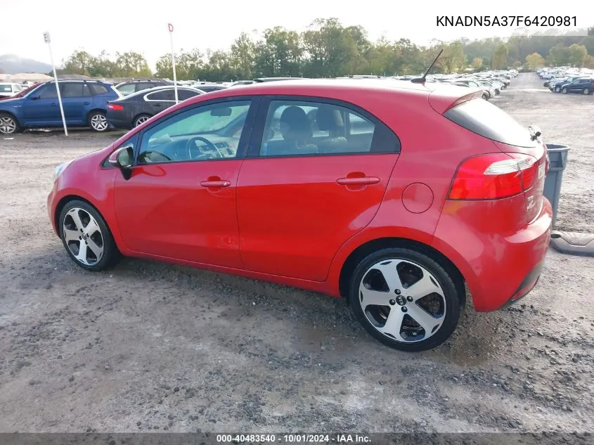 2015 Kia Rio Ex/Sx VIN: KNADN5A37F6420981 Lot: 40483540