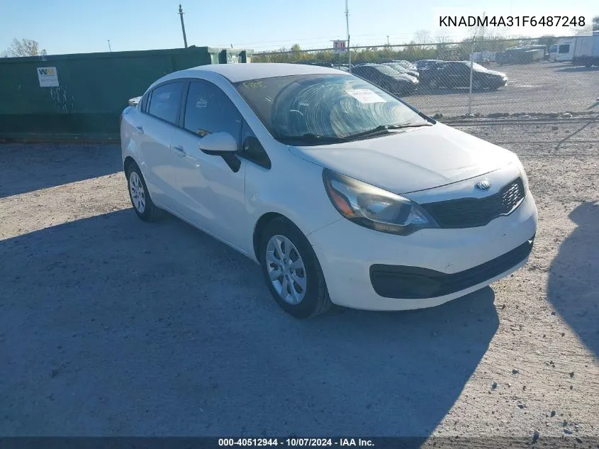 2015 Kia Rio Lx VIN: KNADM4A31F6487248 Lot: 40512944