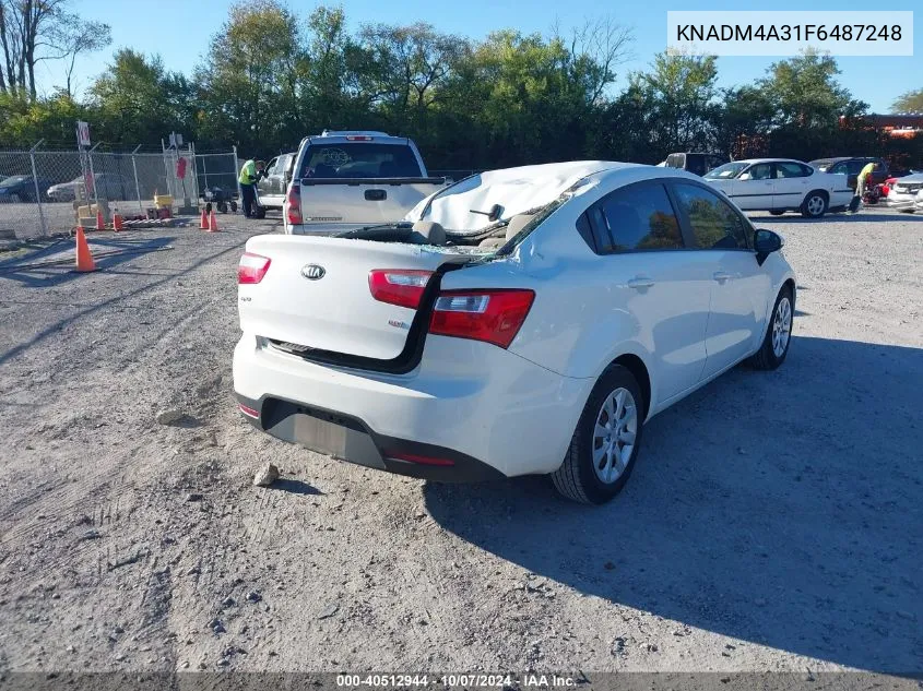 2015 Kia Rio Lx VIN: KNADM4A31F6487248 Lot: 40512944