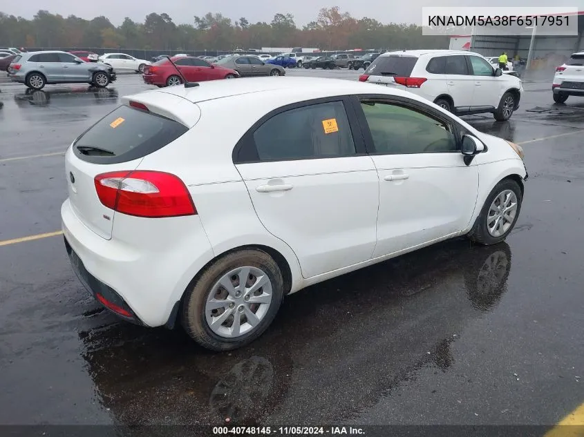 KNADM5A38F6517951 2015 Kia Rio Lx