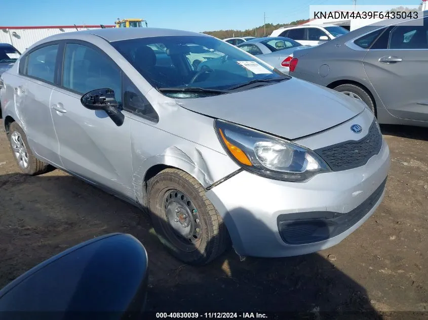 2015 Kia Rio Lx VIN: KNADM4A39F6435043 Lot: 40830039