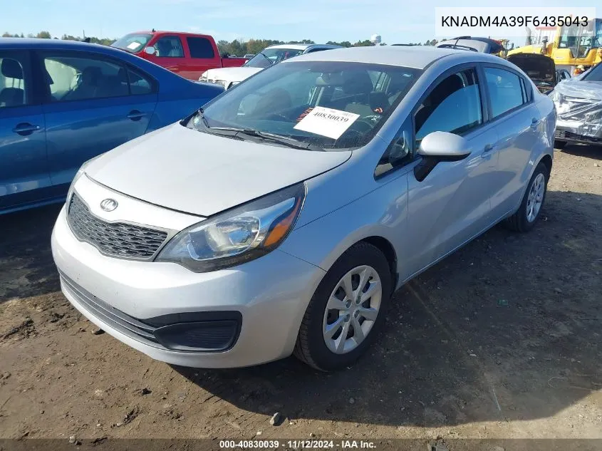 2015 Kia Rio Lx VIN: KNADM4A39F6435043 Lot: 40830039