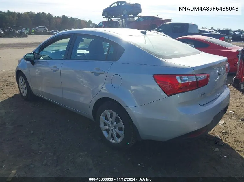 2015 Kia Rio Lx VIN: KNADM4A39F6435043 Lot: 40830039