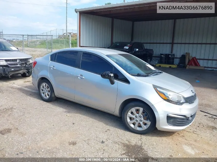 2016 Kia Rio Lx VIN: KNADM4A33G6676890 Lot: 39619695