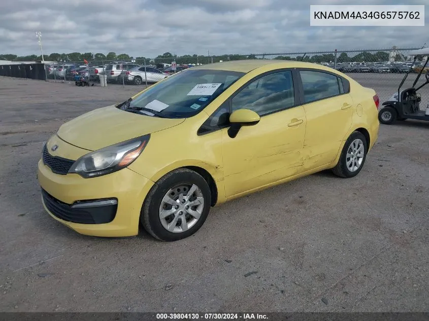 KNADM4A34G6575762 2016 Kia Rio Lx