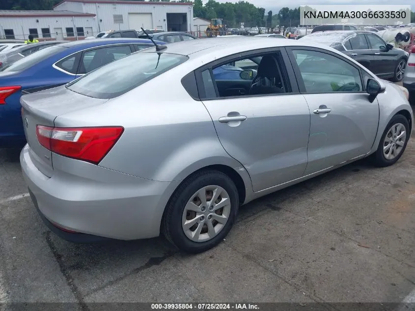 2016 Kia Rio Lx VIN: KNADM4A30G6633530 Lot: 39935804