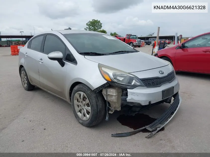 2016 Kia Rio Lx VIN: KNADM4A30G6621328 Lot: 39941807