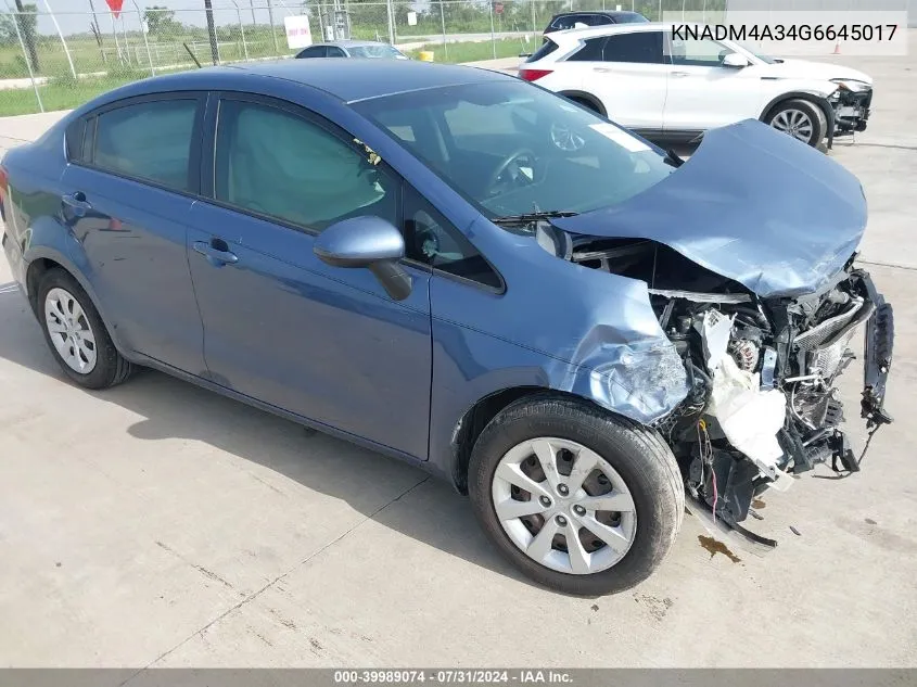 KNADM4A34G6645017 2016 Kia Rio Lx