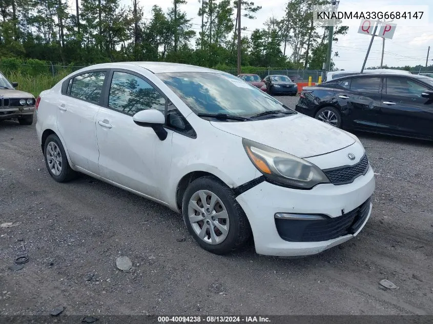 KNADM4A33G6684147 2016 Kia Rio Lx