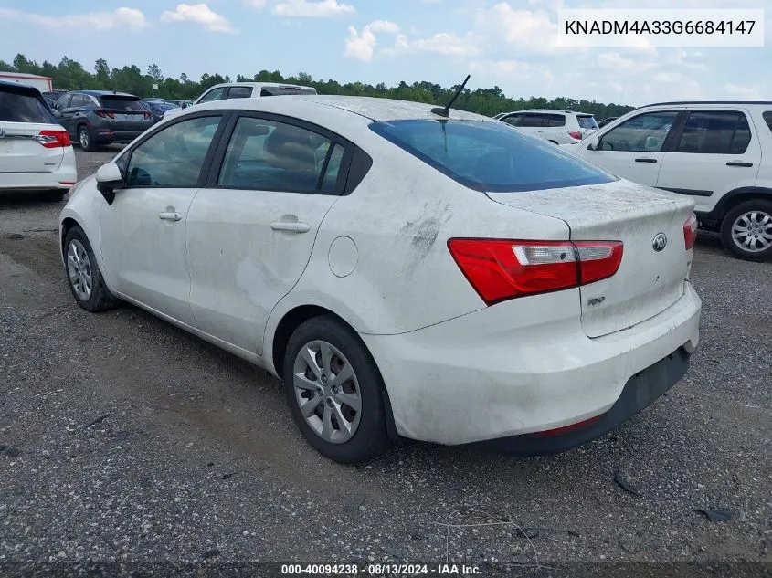 KNADM4A33G6684147 2016 Kia Rio Lx