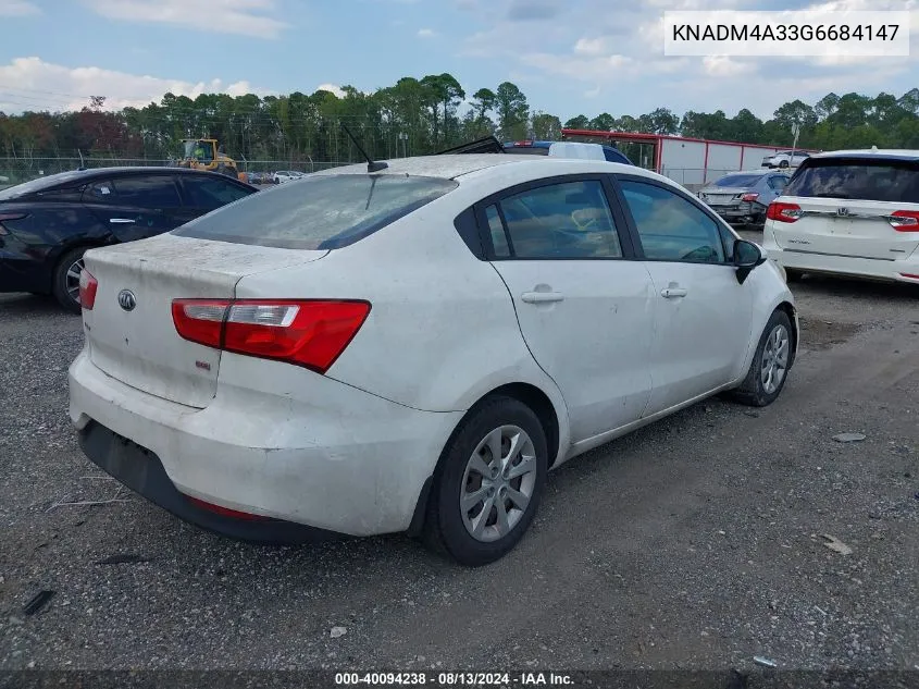 KNADM4A33G6684147 2016 Kia Rio Lx