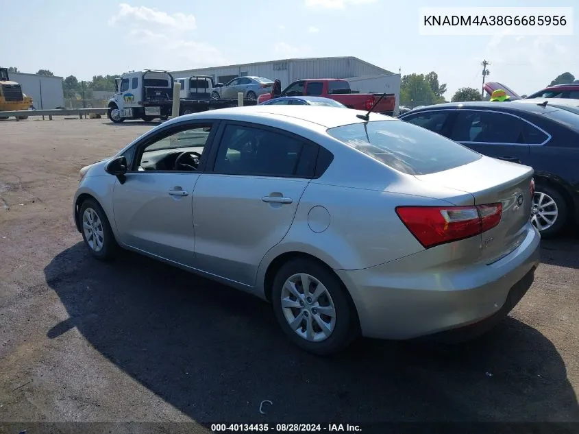 2016 Kia Rio Lx VIN: KNADM4A38G6685956 Lot: 40134435