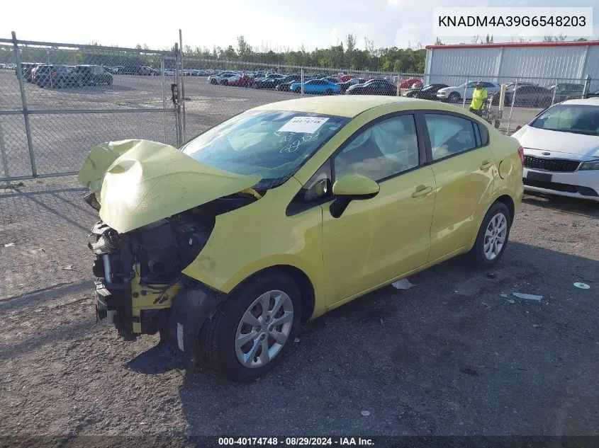 2016 Kia Rio Lx VIN: KNADM4A39G6548203 Lot: 40174748