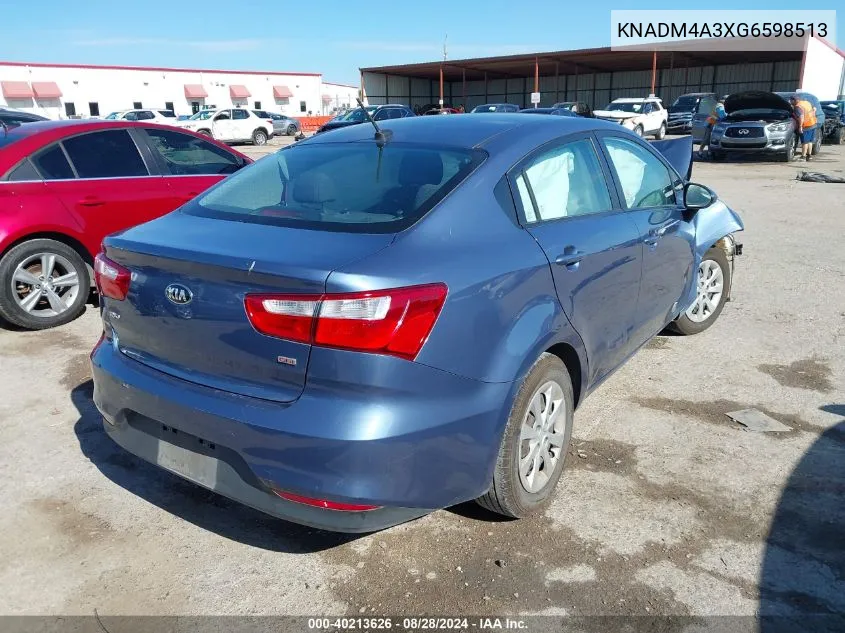 KNADM4A3XG6598513 2016 Kia Rio Lx