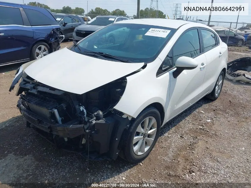 2016 Kia Rio Ex VIN: KNADN4A38G6642991 Lot: 40221705