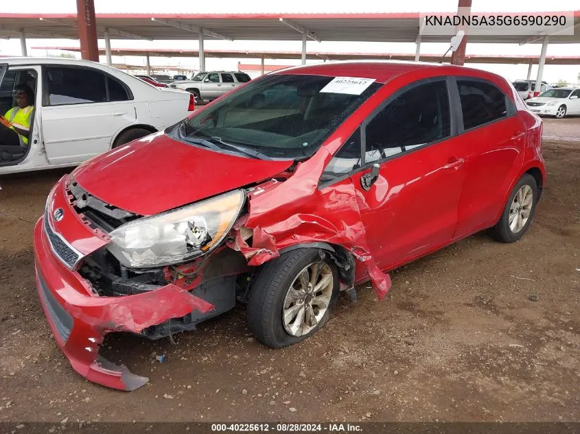 2016 Kia Rio Ex VIN: KNADN5A35G6590290 Lot: 40225612