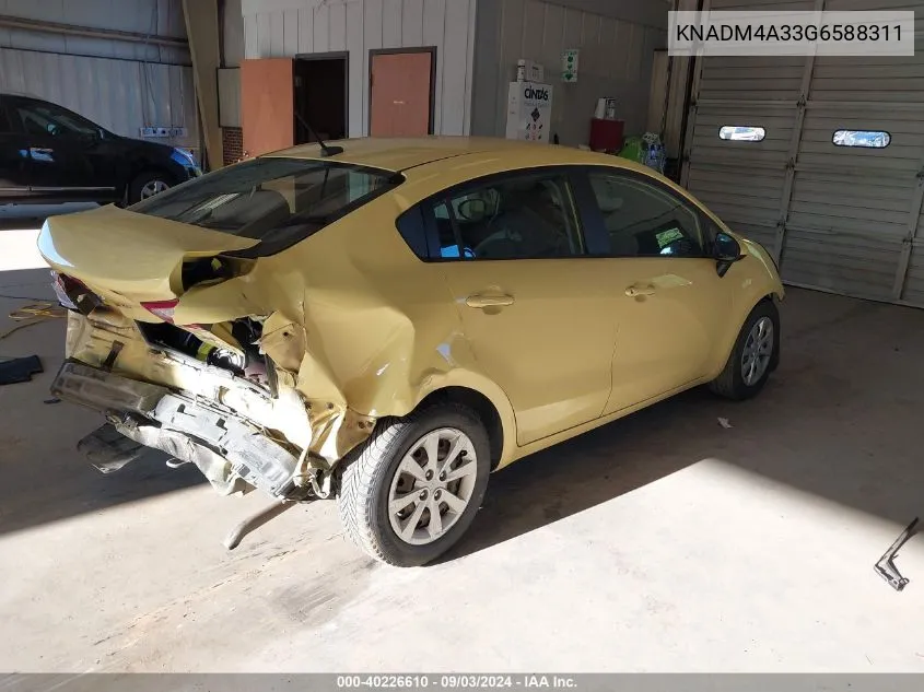 KNADM4A33G6588311 2016 Kia Rio Lx