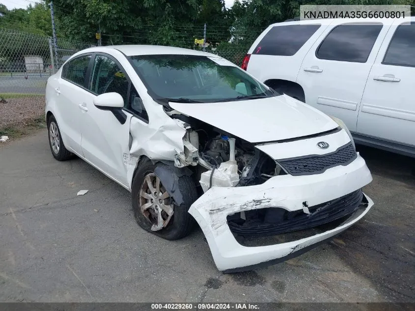 KNADM4A35G6600801 2016 Kia Rio Lx