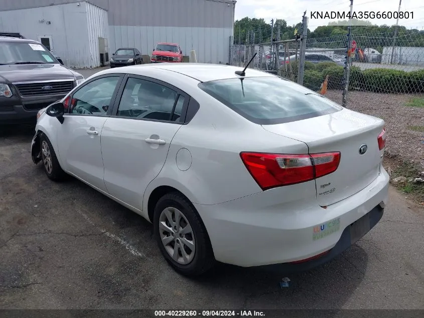 KNADM4A35G6600801 2016 Kia Rio Lx