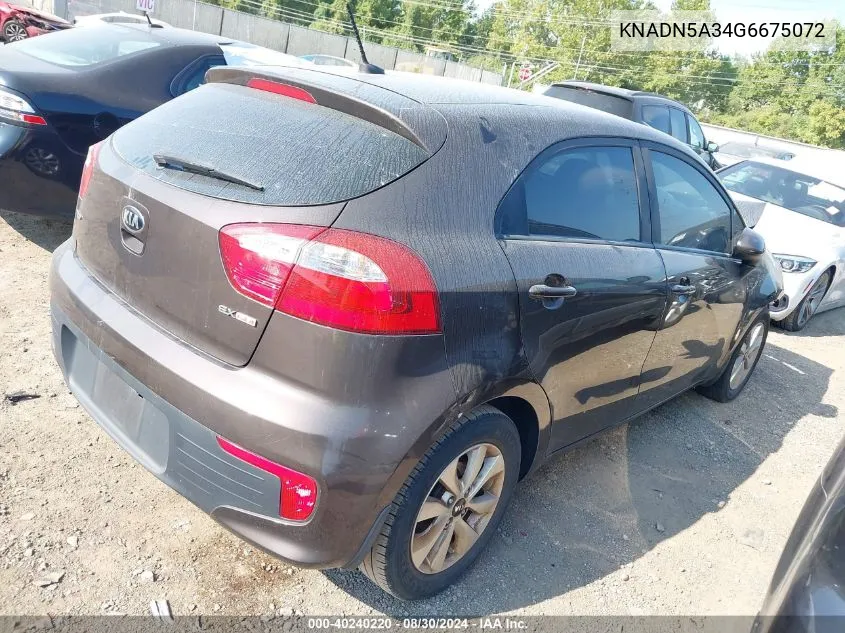 KNADN5A34G6675072 2016 Kia Rio Ex