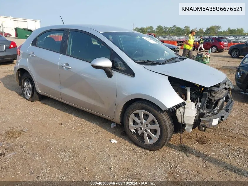 2016 Kia Rio Lx VIN: KNADM5A38G6676521 Lot: 40303946