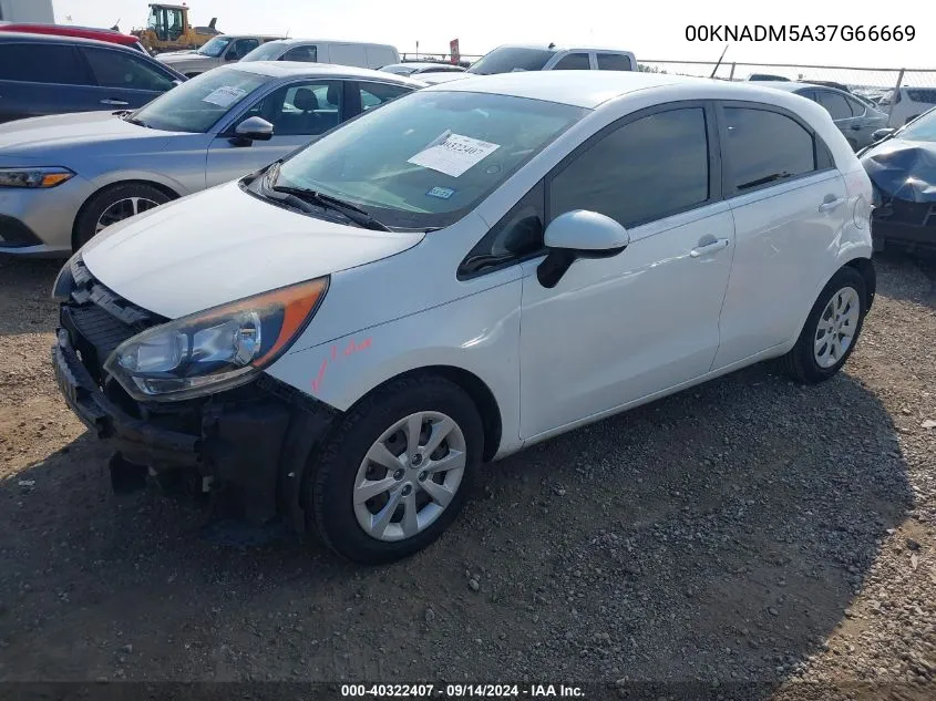 2016 Kia Rio Lx VIN: 00KNADM5A37G66669 Lot: 40322407