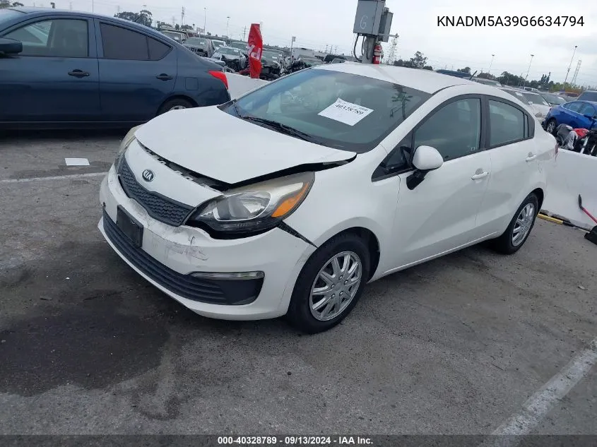 KNADM5A39G6634794 2016 Kia Rio Ex/Lx/Sx