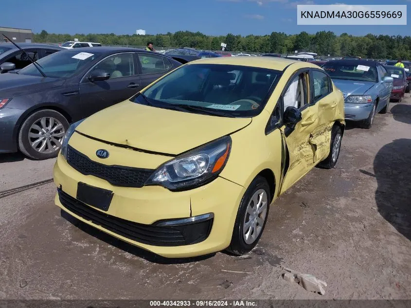 2016 Kia Rio Lx VIN: KNADM4A30G6559669 Lot: 40342933