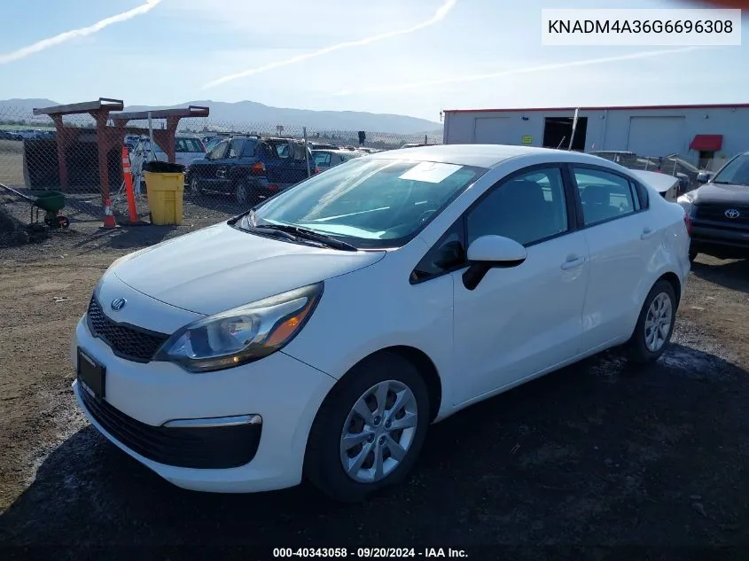 2016 Kia Rio Lx VIN: KNADM4A36G6696308 Lot: 40343058