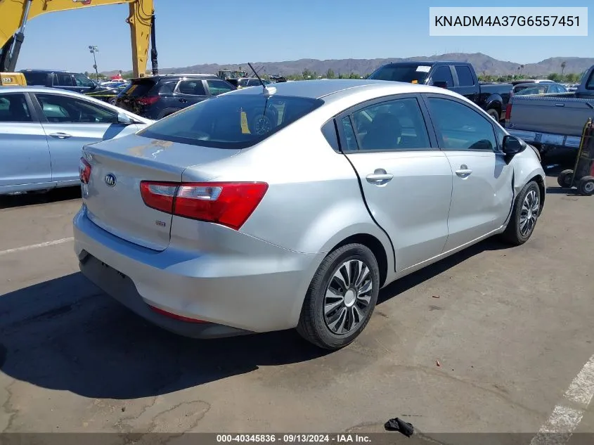 KNADM4A37G6557451 2016 Kia Rio Lx