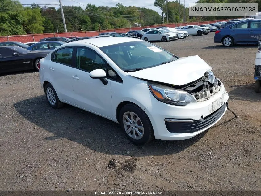 KNADM4A37G6652138 2016 Kia Rio Lx