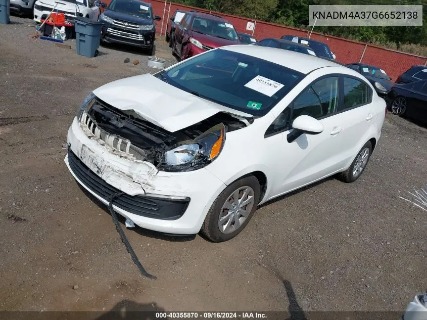 KNADM4A37G6652138 2016 Kia Rio Lx