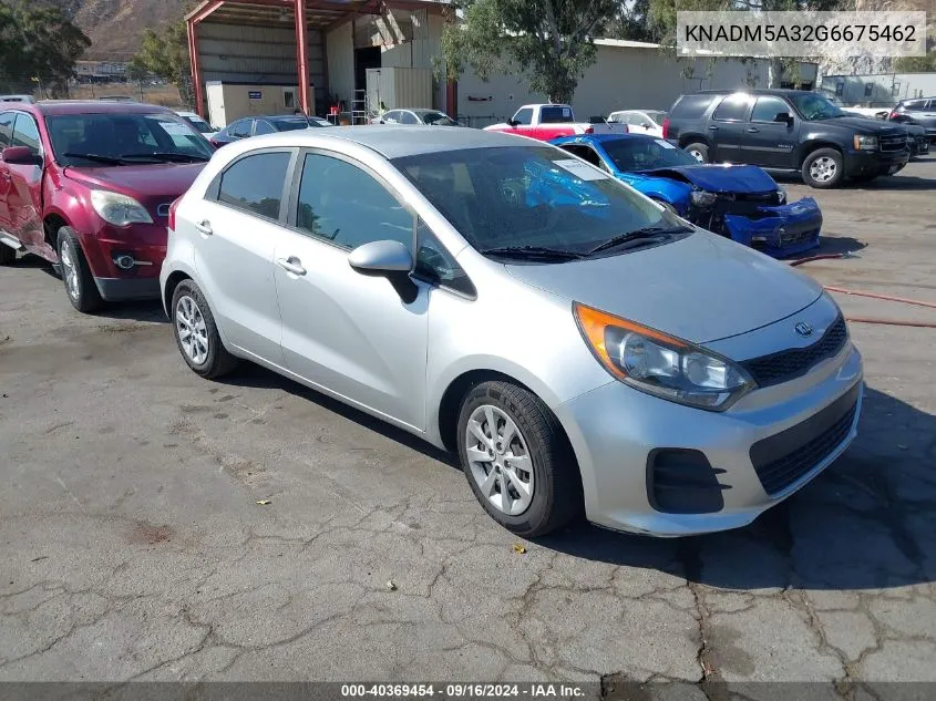 2016 Kia Rio Lx VIN: KNADM5A32G6675462 Lot: 40369454