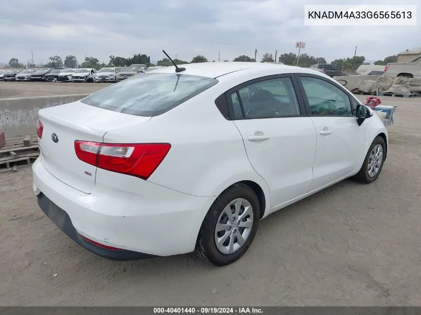 KNADM4A33G6565613 2016 Kia Rio Lx