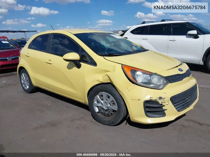 2016 Kia Rio Lx VIN: KNADM5A32G6675784 Lot: 40406599