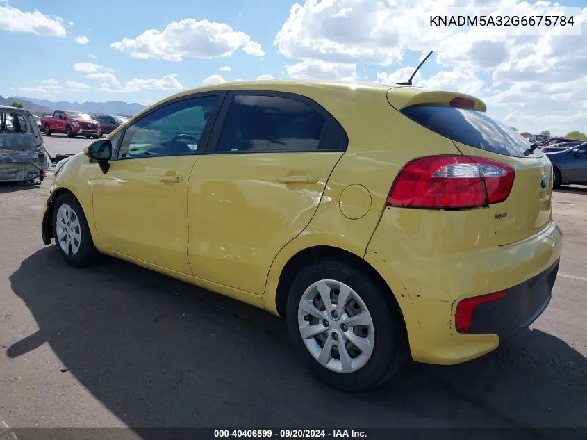 2016 Kia Rio Lx VIN: KNADM5A32G6675784 Lot: 40406599