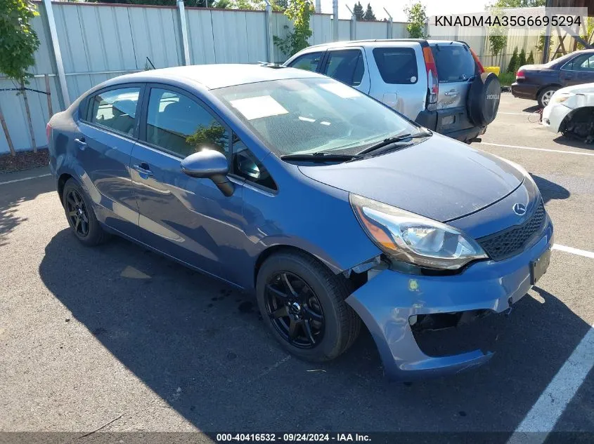 2016 Kia Rio Lx VIN: KNADM4A35G6695294 Lot: 40416532