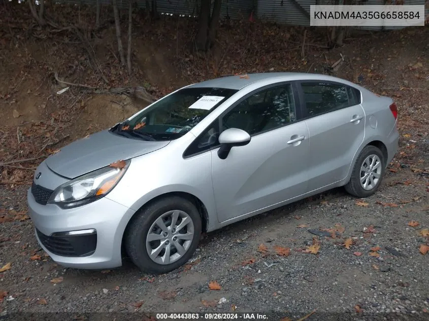 2016 Kia Rio Lx VIN: KNADM4A35G6658584 Lot: 40443863