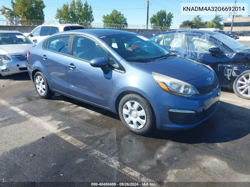 KNADM4A32G6692014 2016 Kia Rio Lx