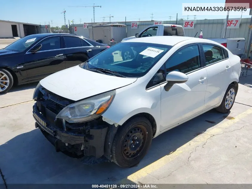 2016 Kia Rio Lx VIN: KNADM4A33G6573596 Lot: 40451128