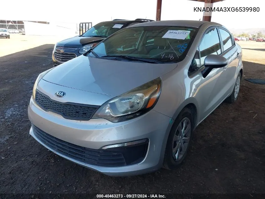 2016 Kia Rio Lx VIN: KNADM4A3XG6539980 Lot: 40463273