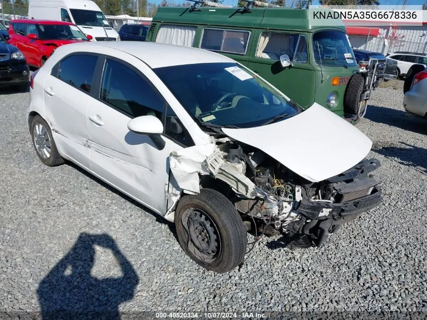 2016 Kia Rio Ex VIN: KNADN5A35G6678336 Lot: 40520334