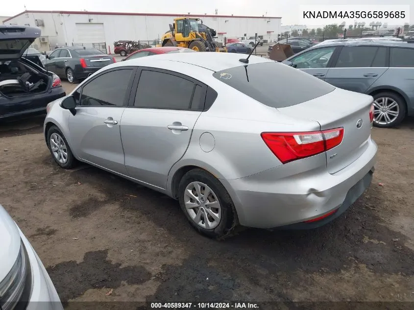 2016 Kia Rio Lx VIN: KNADM4A35G6589685 Lot: 40589347