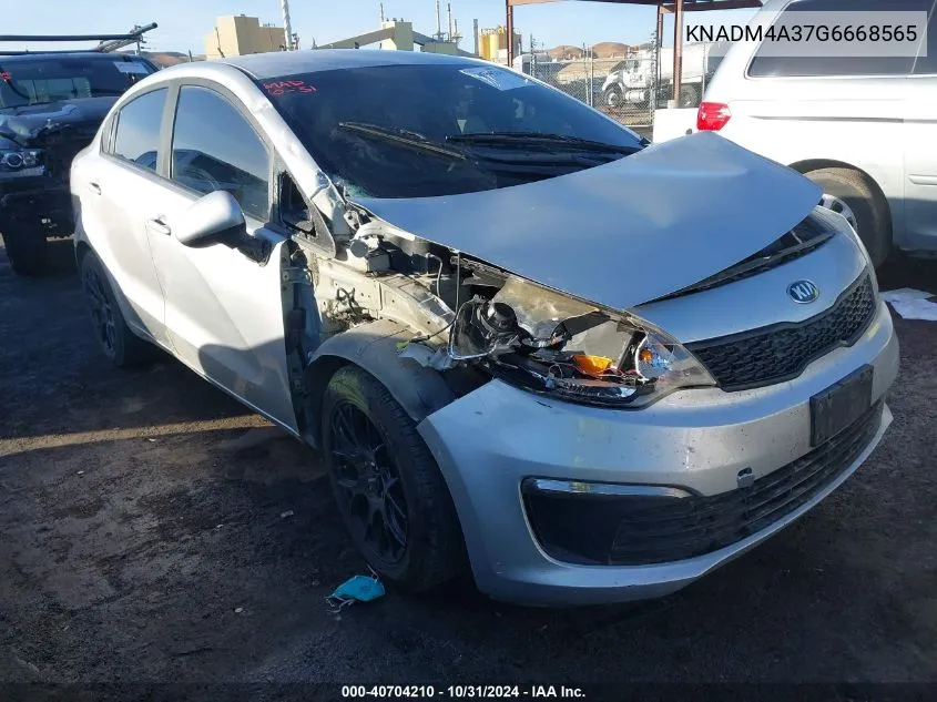 2016 Kia Rio Lx VIN: KNADM4A37G6668565 Lot: 40704210