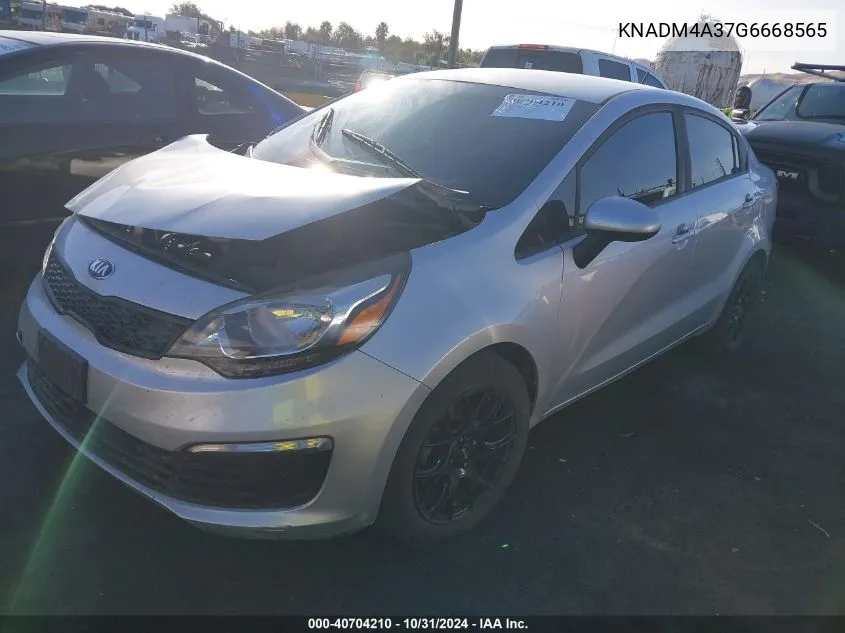 2016 Kia Rio Lx VIN: KNADM4A37G6668565 Lot: 40704210