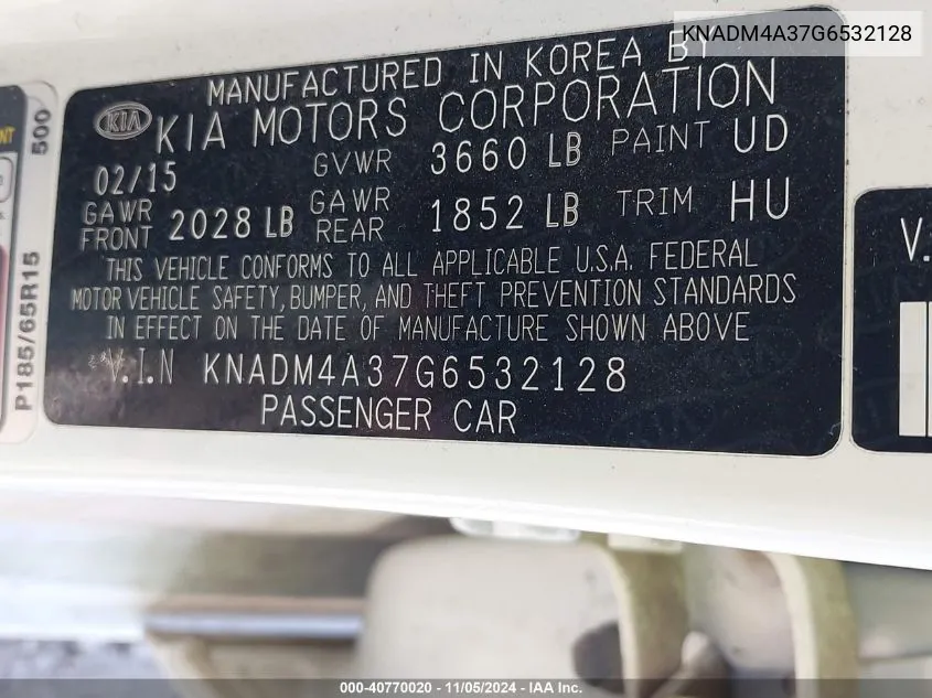 KNADM4A37G6532128 2016 Kia Rio Lx