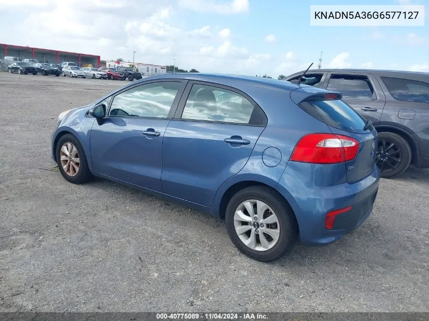 2016 Kia Rio Ex VIN: KNADN5A36G6577127 Lot: 40775089